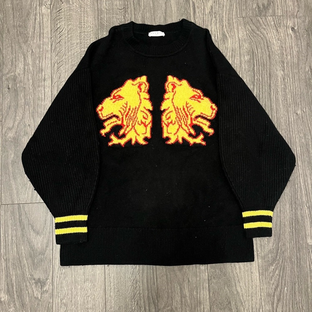 Sandro Black Lion Embroidered Men's Sweater